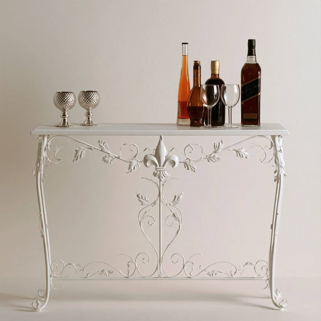 Console d'entrée aux lignes épurées, coloris blanc