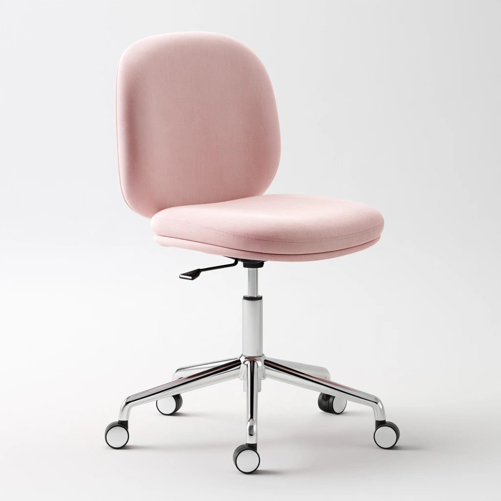 Chaise de bureau aux lignes épurées, coloris rose