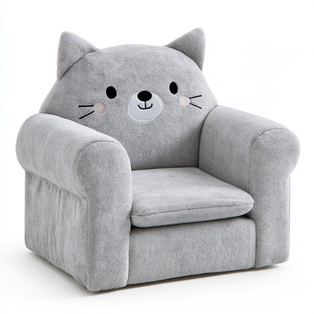 Fauteuil enfant aux lignes épurées, coloris gris