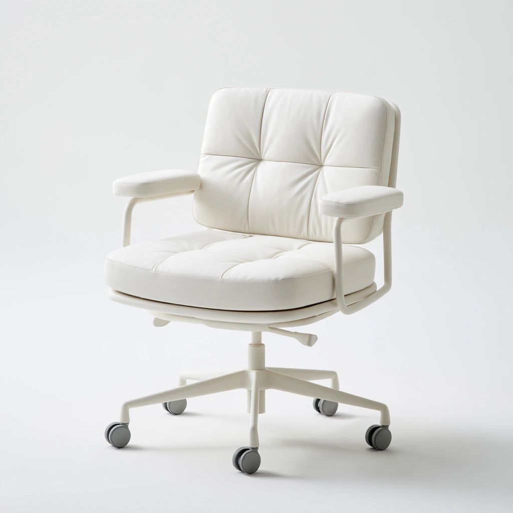 Fauteuil de bureau ergonomique aux lignes épurées, coloris blanc