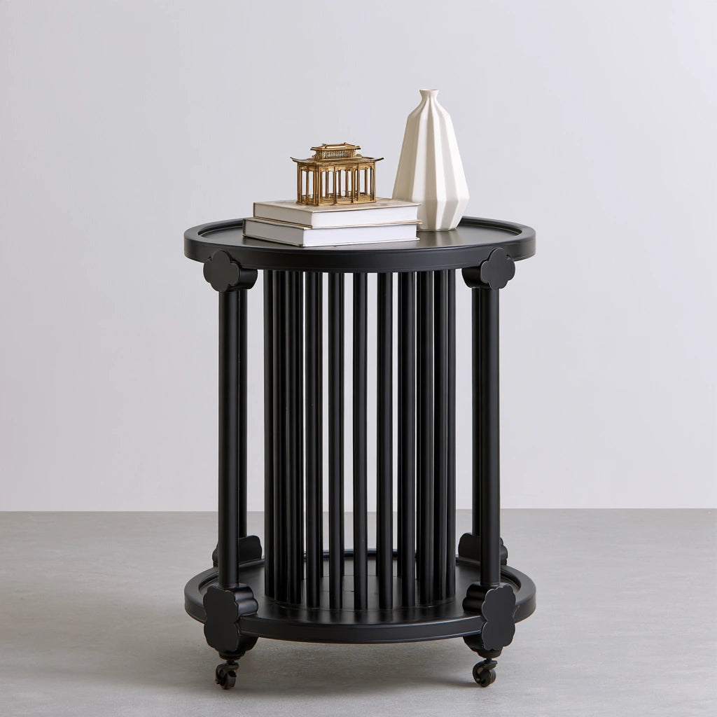 Table d'appoint aux lignes épurées sur roulettes, coloris noir