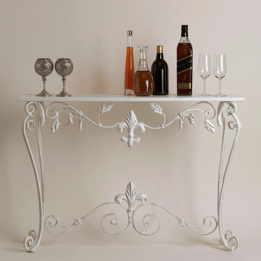 Console d'entrée aux lignes épurées, coloris blanc