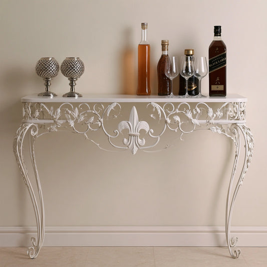 Console d'entrée aux lignes épurées, coloris blanc