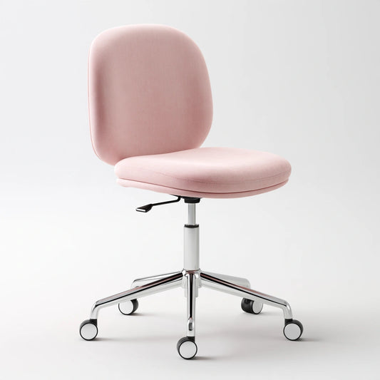Chaise de bureau aux lignes épurées, coloris rose