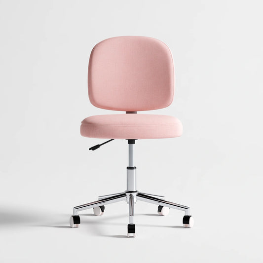 Chaise de bureau aux lignes épurées, coloris rose