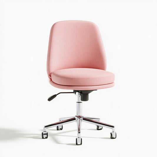 Chaise de bureau aux lignes épurées, coloris rose