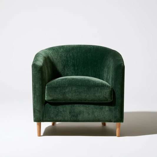 Fauteuil d'appoint en velours, coloris vert foncé