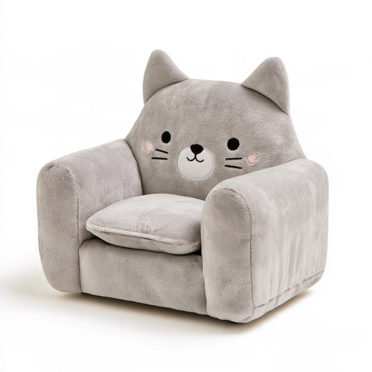 Fauteuil enfant aux lignes épurées, coloris gris