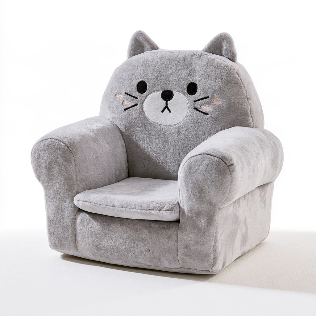 Fauteuil enfant aux lignes épurées, coloris gris