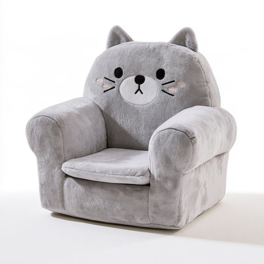 Fauteuil enfant aux lignes épurées, coloris gris