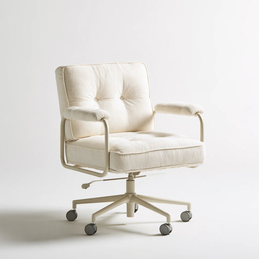 Fauteuil de bureau ergonomique aux lignes épurées, coloris blanc