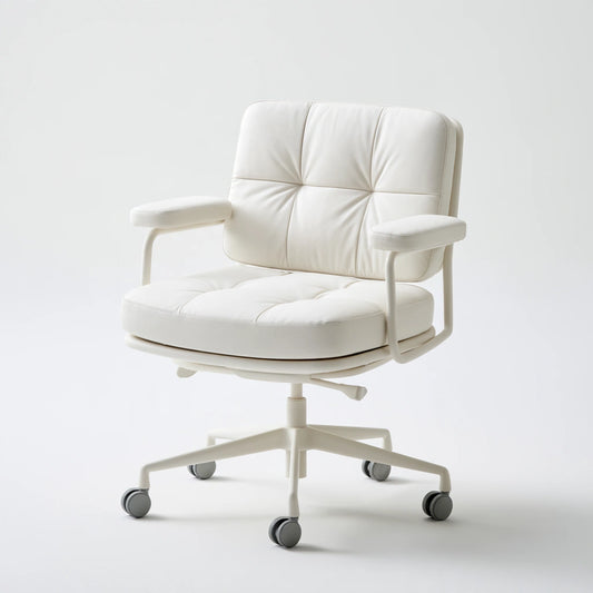 Fauteuil de bureau ergonomique aux lignes épurées, coloris blanc