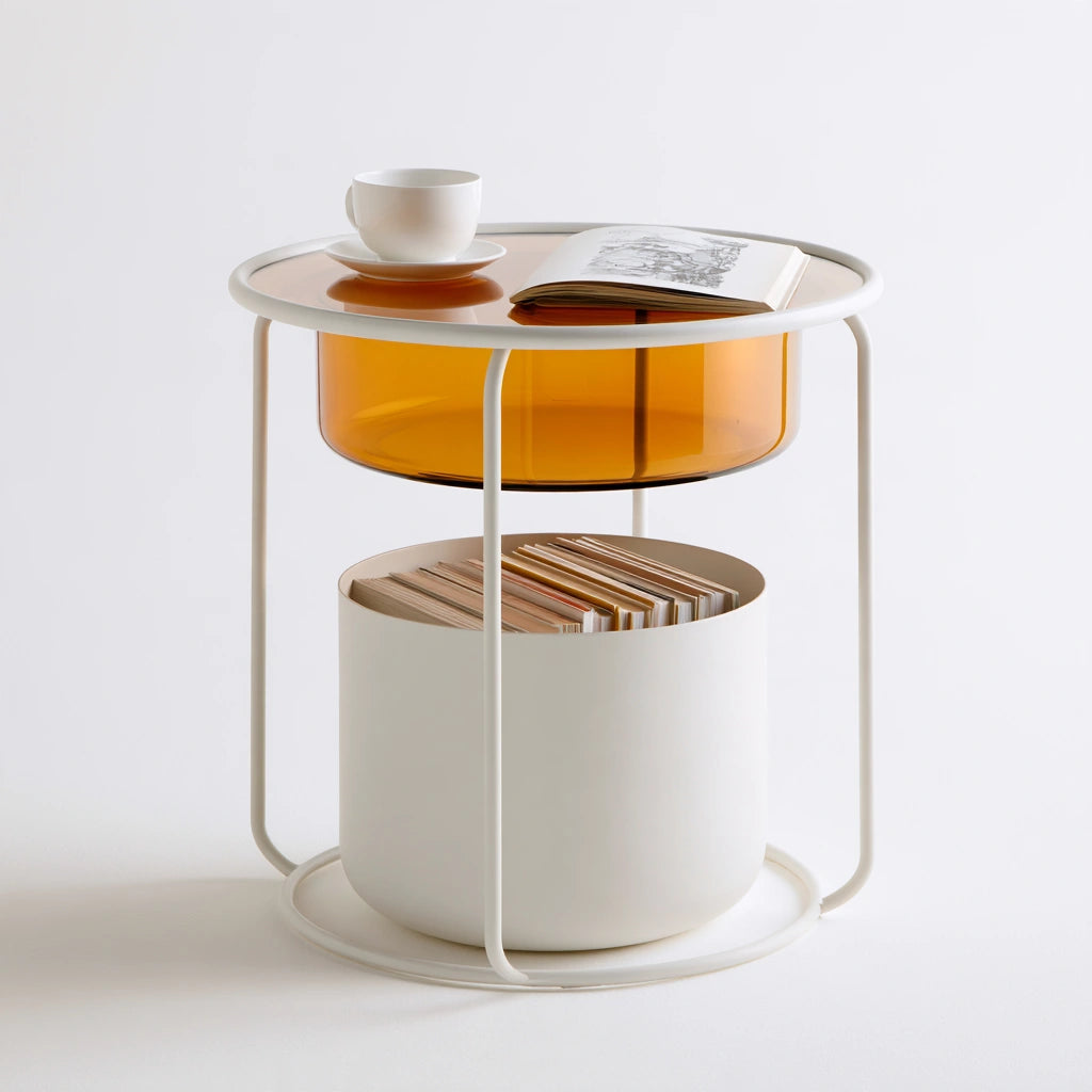 Table d'appoint aux lignes épurées, coloris gris